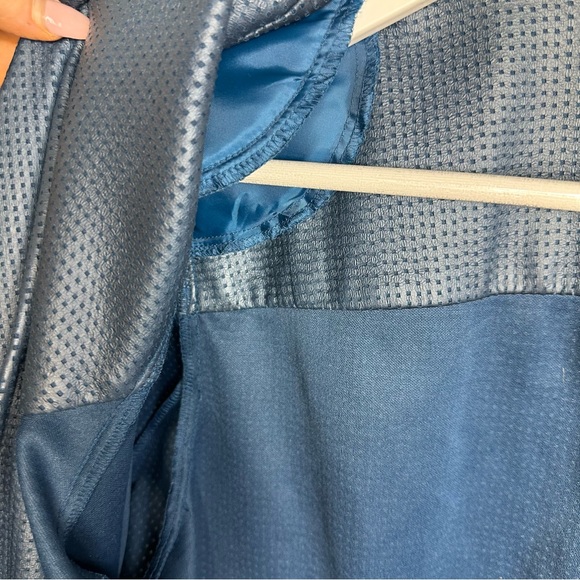 TanJay Vintage Blue Faux Leather Blazer Jacket Large - Picture 8 of 10